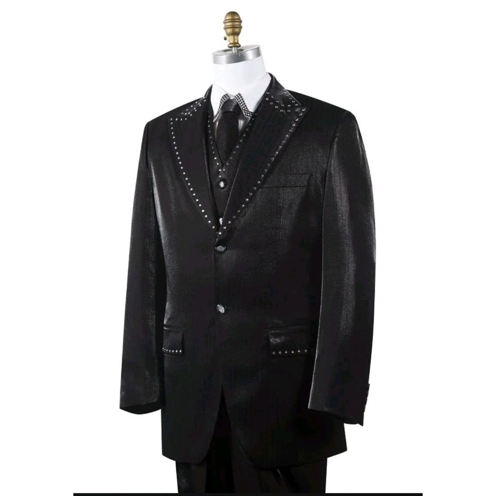 Il Canto zoot 3 pc suit Sz 42L Slacks 34L Iridescent pinstripe Gangsta Matador